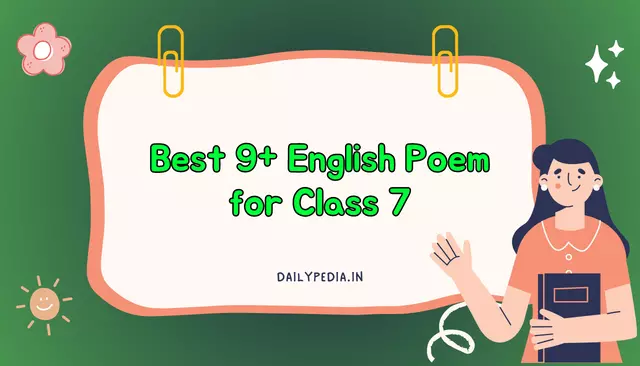English Poem for Class 7