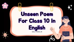 Unseen Poem For Class 10 In English