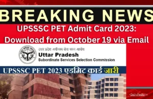 UPSSSC PET Admit Card 2023 Download from October 19 via Email